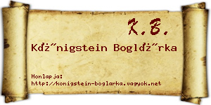 Königstein Boglárka névjegykártya